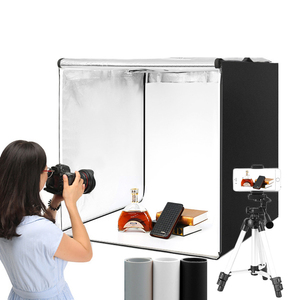 กล่องไฟสตูดิโอถ่ายภาพ100ซม. กล่องไฟ LED แบบมืออาชีพสำหรับกล้องมือถือ - Product Image 1