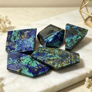 Ornamento in Cristallo Naturale di Azurite e Malachite, Forma Libera Lucidata, Collezione <span class=keywords><strong>Minerale</strong></span> per Decorazione Casa, Guarigione Reiki e Spiritualità - Product Image 1