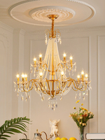 2025 nouveau rétro or verre bras européen cristal Restaurant lustre pour chambre hôtel chambre verre cristal lustre pour la maison