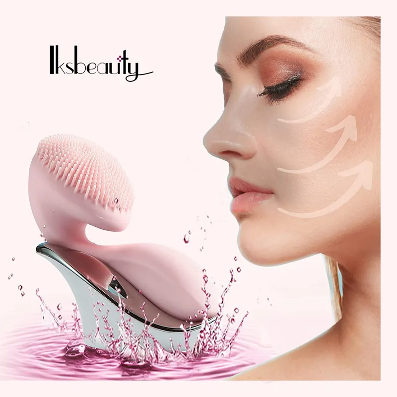 Shenzhen Iksbeauty Electric Sonic Facial Cleansing Brush 3 Modes Wireless Charging Silicone Face Cleaner For Beautiful Woman