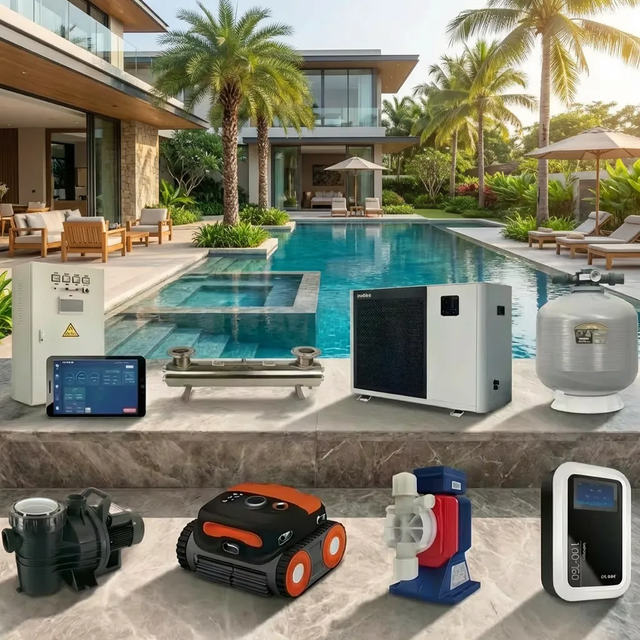 Swimming Pool Outdoor Villa Water Treatment System Smart Robot Cleaner Filter Pump Pool Accessories