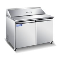 Réfrigérateur commercial HENGZHI pour préparation de salades, refroidissement par air, 1,2 m, 6 bacs GN, table froide en acier inoxydable, charcuterie, sandwicherie, café