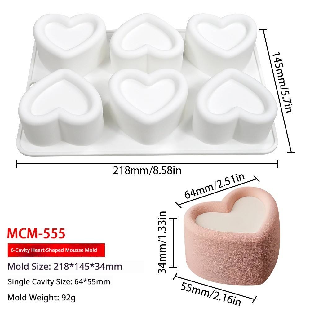 (6 coeurs concaves consécutifs 92g) mcm-555