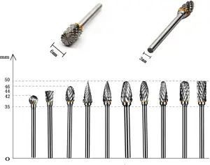 1/8\" Wolfram-Karbid Rotations-Kartusche-Satz Dremel-Werkzeug kompatibles Schneiden und Schnitzen von Kartuschen Diamant-Abrasiven Stein-Polier-Mahlwerk