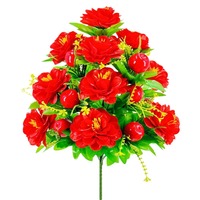 Kunstbloemen 18-koppige Peace Apples Phoenix-tail boeket met enkele steel Handgeverfde kunststof zijde Slaapkamer Woonkamer Vloer