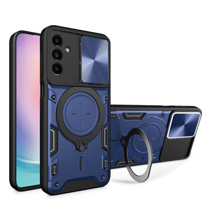 适用于三星S25 S24 Ultra Plus旋转环支架全保护手机盖镜头推窗保护智能手机外壳 - Product Image 2
