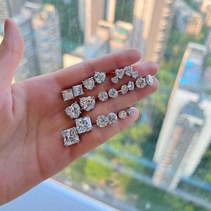 Boucles d'oreilles clous Dylam en argent sterling 925 avec moissanite, diamant, saphir, rubis, topaze, pour mariée, mariage, femme, bijoux 5A 8A CZ - Product Image 3