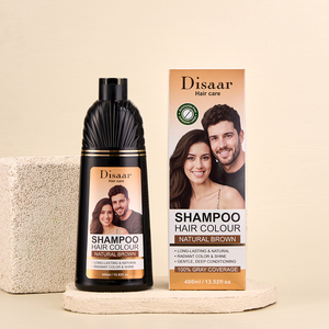 Shampoo Colorante al Ginseng Disaar con Olio di Argan e Cheratina, <span class=keywords><strong>Senza</strong></span> <span class=keywords><strong>Ammoniaca</strong></span>, Non Macchia, Condizionamento Profondo, Crema Colorante Rapida per Capelli Castani - Product Image 1