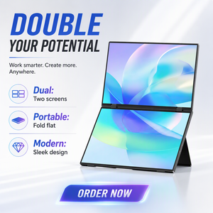 <span class=keywords><strong>Monitor</strong></span> Portátil Extensor de Pantalla LCD OEM de 15.6/18.5 Pulgadas, Doble/Triple, FHD IPS HDR Táctil, Apilable y Plegable, Integrado para <span class=keywords><strong>Laptop</strong></span> - Product Image 1