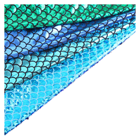 Tissu extensible 4 directions en polyester holographique effet sirène métallisé Mystique Spandex, imprimé par estampage à chaud et tricoté au laser pour vêtements