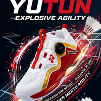 Chaussures de badminton professionnelles à tige en mesh antidérapantes pour terrain intérieur avec système de laçage pour joueurs professionnels d'athlétisme printemps/été