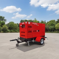 Generador Diésel Silencioso Móvil Tipo Remolque de 20kw 30kva 40kw 50kva 60kw 80Kw 100Kw 120kw 200kva 200Kw con Motor Cummins Perkins