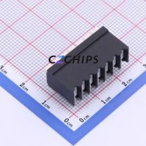 JL212R-35007B01 Spring Terminal Block Bent Lead Through Hole,P=3.5mm Connector 1x7P 3.5mm Black Right Angle Insert - Product Image 2