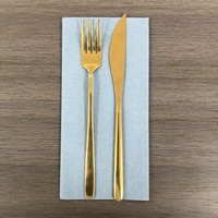 Serviettes en papier Airlaid de couleur bleu poussiéreux Serviettes de table prépliées avec poche pour couverts pour argenterie
