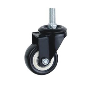 Roda resistente industrial do garfo do metal do preto 40mm 50mm, com haste do metal m8 m10 para exibição rack - Product Image 1