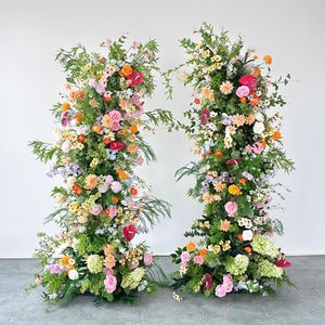 Arche de fleurs colorée personnalisée pour mariage, fabriquée sur mesure pour la décoration de toile de fond de mariage - Vente en gros directe usine - Product Image 1