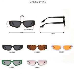 Gafas de Sol Personalizadas de Moda 2022, Color Caramelo Degradado, Azul Naranja, Pequeñas, Estilo Ojo de Gato, para Mujer - Product Image 6