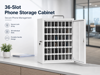 Armoire de rangement pour téléphones portables à 36 emplacements, verrouillable, avec clé, organisateur de téléphones portable en métal pour l'école, le bureau, l'usine