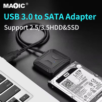 Magelei-Convertidor de Cables USB 3,0 SATA, con fuente de alimentación DC3.5 para HDD/SSD de 2,5/3,5 pulgadas para PC, nuevo, OEM