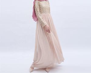 Turco modesto en línea gasa alta cintura islámica musulmana <span class=keywords><strong>ropa</strong></span> mujer vestido negro Abaya Maxi vestidos - Product Image 3