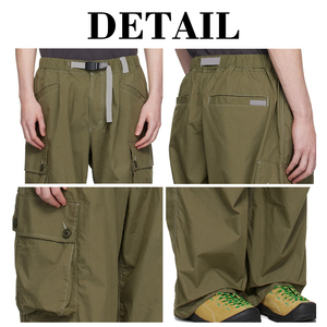 Pantalon cargo en nylon Ripstop personnalisé pour homme KingSen, coupe décontractée, jambes larges, pantalon utilitaire avec ceinture, surdimensionné, léger, streetwear - Product Image 6