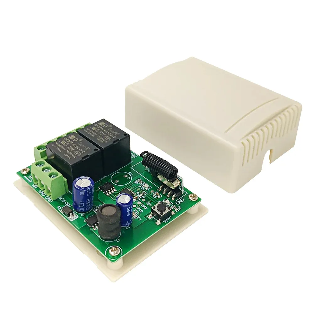 QIACHIP DC6-30V 2CH Módulo de Circuito de Instrução do Receptor Relé 433MHz DIY Interruptor de Controle Remoto Sem Fio RF Luz Porta KR2402A