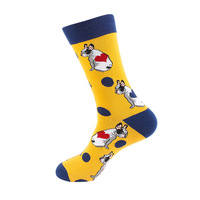 Chaussettes en coton peigné colorées et amusantes pour homme et femme, chaussettes en coton personnalisées, vente en gros