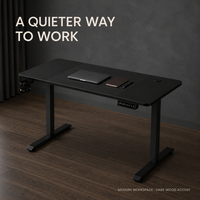 Bureau debout électrique AOR en MDF, hauteur réglable, poste de travail informatique pour bureau à domicile, structure métallique durable, vente en gros usine