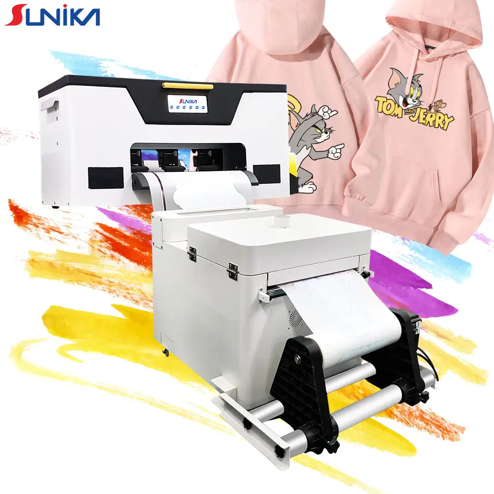 Sunika A3 30cm PET Film DTF Transfer Printer laris kemeja otomatis mesin cetak kain untuk t-shirt kondisi baru