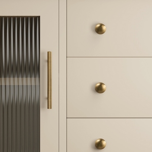 Maniglia in Ottone Anticato, Maniglia Vintage e Moderna di Metà Secolo in Ottone Massiccio <span class=keywords><strong>per</strong></span> Armadi, Guardaroba e Cassetti - Product Image 3