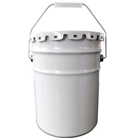 Fût de 25 litres, seau métallique noir de 5 gallons, seau en acier inoxydable de 5 gallons avec couvercle