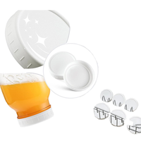 Blanc 70mm & 86mm Ouverture PP Plastique Mason Couvercle Poignée Tasse Peut Joint Couvercle pour Lunettes