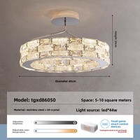 Plafonnier LED en cristal de style italien, montage en surface, acier inoxydable, design moderne, simple, élégant, luxueux, éclairage de salon AC