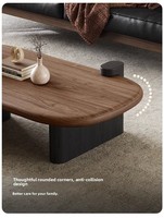 Luxuriöses und Elegantes Ovales Couchtisch-Set für Wohnzimmer im Vintage-Stil Holz-Couchtisch für Kleine Wohnungen