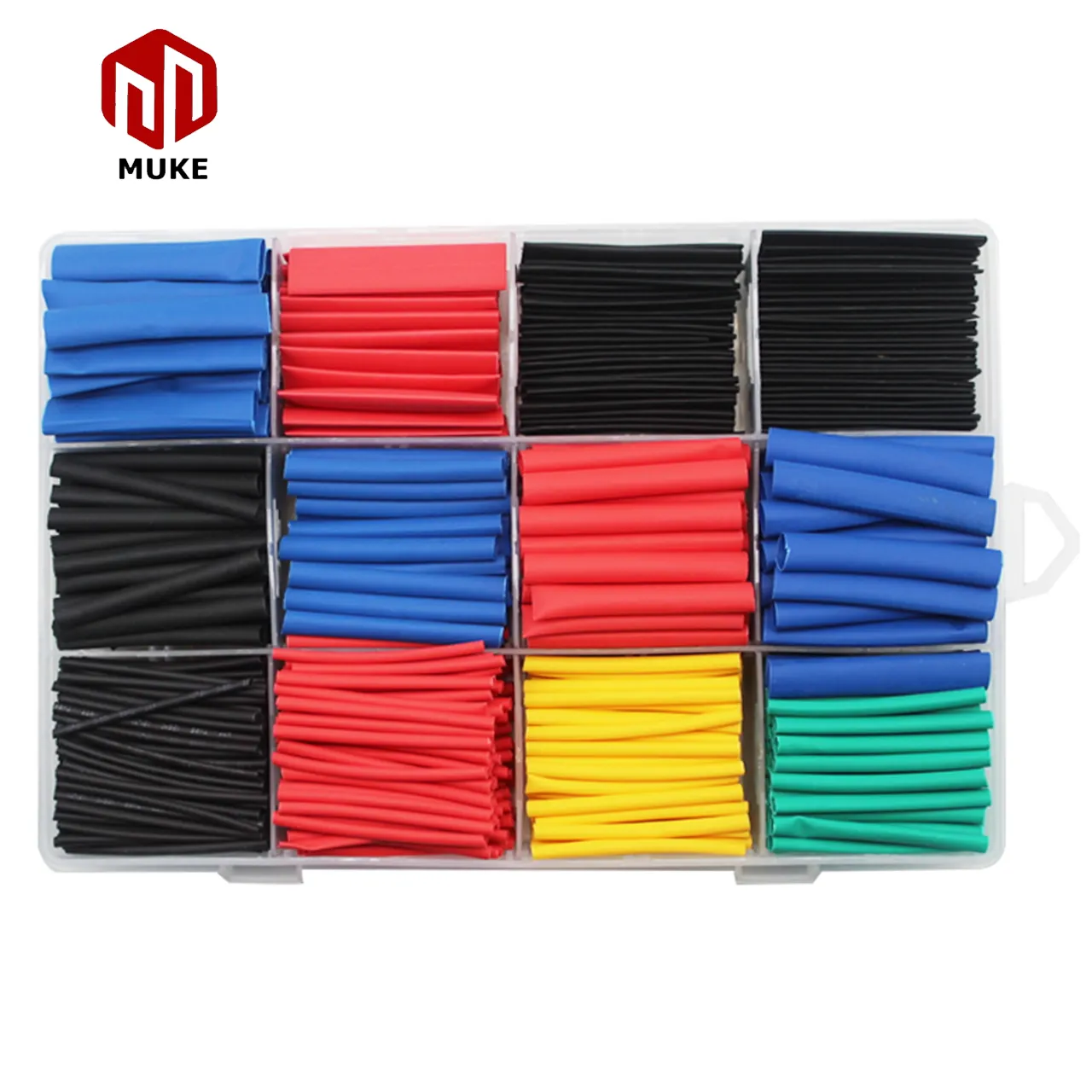 900 buah isolasi warna-warni Sleeving dinding ganda lengan pipa bungkus kawat kabel Kit tabung panas menyusut
