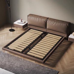 Ý Ánh Sáng Sang Trọng Nổi Giường Đôi Hiện Đại Thiết Kế Tối Giản Lưu Trữ Nữ Hoàng Kích Thướ<span class=keywords><strong>c</strong></span> Gỗ Thông Kim Loại Sofa Giường Mềm Bằng Gỗ Kim Loại - Product Image 3