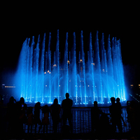 Fontaine d'eau musicale flottante en acier inoxydable pour jardin, lac, étang, piscine, avec éclairage, à prix abordable