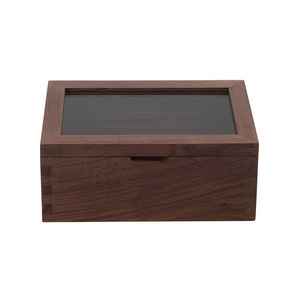 Caja de almacenamiento de madera con tapa de vidrio, estructura de mortaja y tenón, para joyería y uso doméstico - Product Image 5