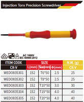 Sertifikat VDE WEDO AC 1000V obeng presisi Torx injeksi