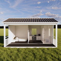 Maison modulaire personnalisable avec conteneur détachable, toit en métal ondulé, fenêtre de sécurité, installation rapide, design moderne, hôtel, villa