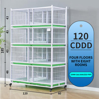 Cage d'élevage pour pigeons de course Furrivo, écologique, durable, avec structure en fer anodisé, de haute qualité, à plusieurs niveaux, en métal.