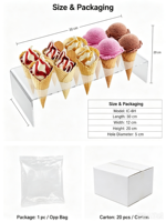 Présentoir Moderne en Acrylique pour Cornets de Glace – Idéal pour Magasins de Crèmes Glacées, Boulangeries, Buffets, Mariages, Comptoirs de Desserts et Expositions Alimentaires