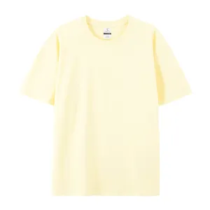 사용자 정의 인쇄 로고 라운드 칼라 대형 티셔츠 220g 면 일반 빈 티셔츠 헤비급 느슨한 남성 티셔츠