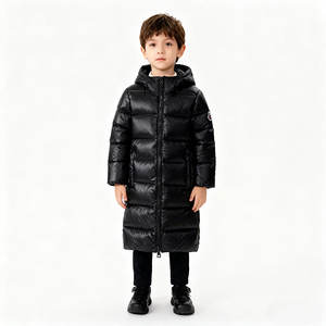 Veste d'hiver imperméable longue en duvet pour adolescents garçons et filles avec capuche 120-170 Vêtements d'extérieur bomber pour enfants plus âgés - Product Image 4