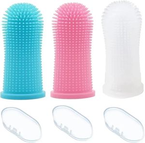<b>Pet</b> Dental Care Silicone 360 Degree Puppy <b>Pet</b> Dog Tooth <b>Brush</b> Finger Toothbrush Kit with Soft Bristles for Teeth Cleaning - Product Image 1