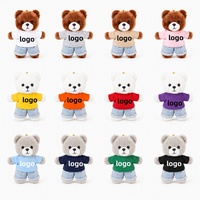 En gros : Ours en peluche par sublimation avec t-shirt, personnalisable avec votre LOGO, porte-clés ours en peluche mignon et doux, jouets en peluche