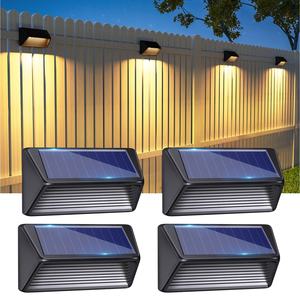 Lampes solaires LED étanches IP65 pour jardin, patio extérieur, murs et escaliers – Éclairage solaire lumineux pour marches et clôtures - Product Image 1