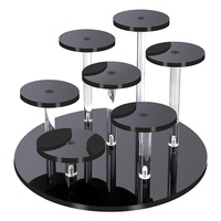 Présentoir professionnel en acrylique, support rond à niveaux durable pour bibelots, organisateur transparent polyvalent pour les boutiques de souvenirs