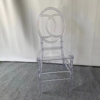 Chaise transparente en acrylique cristal ins photo, chaise de maquillage en acrylique pour banquet de mariage en plein air