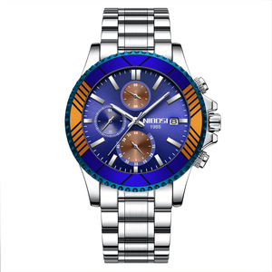 Reloj de pulsera de cuarzo NIBOSI 2553 para hombre, reloj deportivo de lujo de marca superior, resistente al agua, pantalla de fecha, nueva aleación de moda de 20mm para uso comercial - Product Image 1